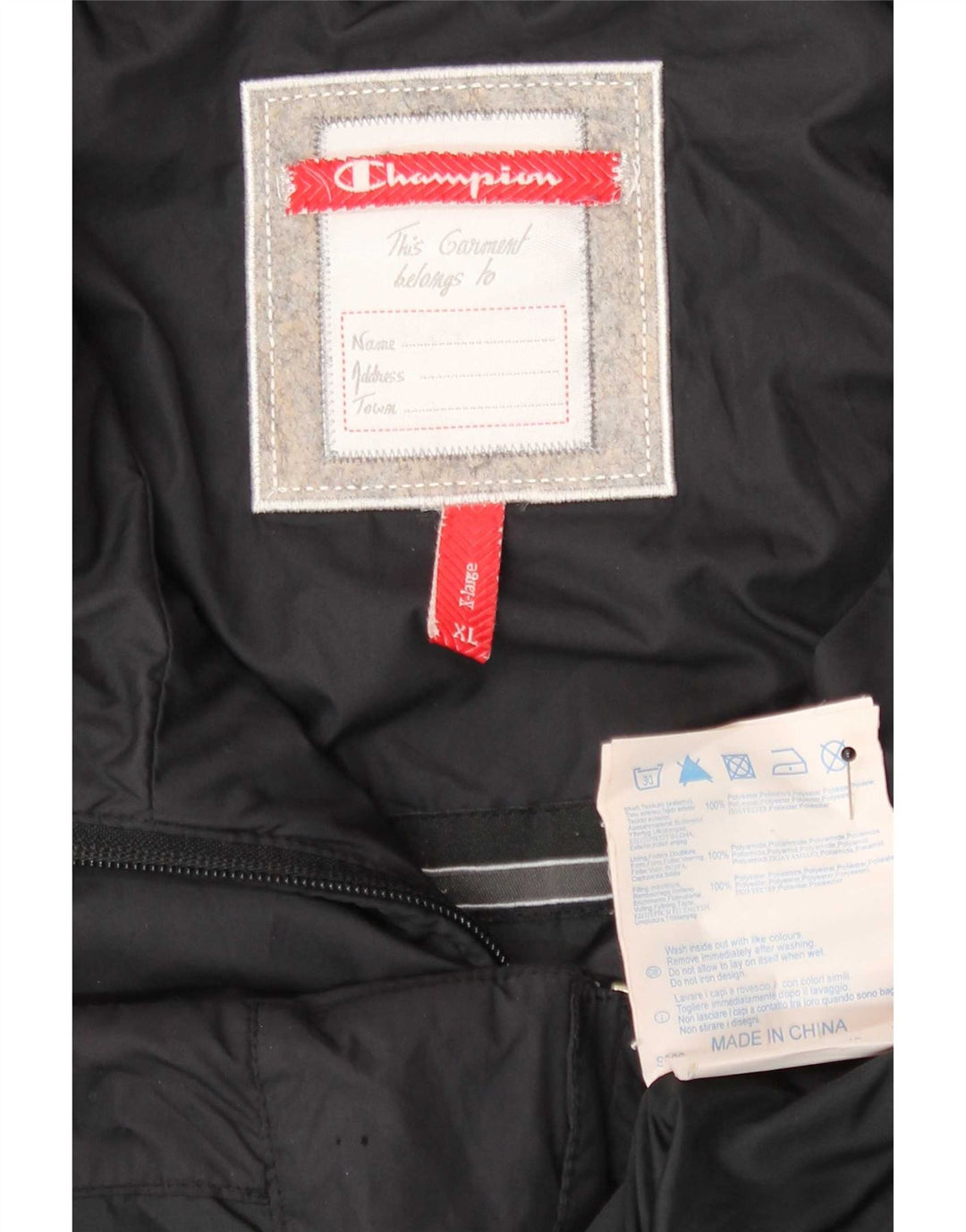 Champion γυναικείο μπουφάν με επένδυση UK 18 XL μαύρο πολυεστέρα