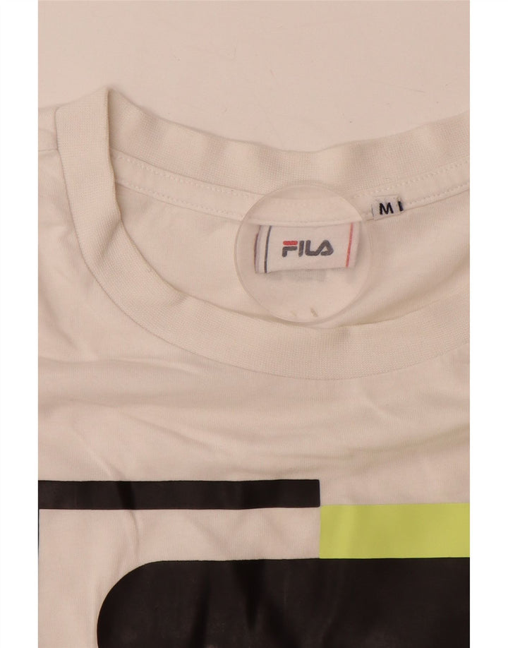 Ανδρικό γραφικό T-Shirt Fila Top Μεσαίο λευκό βαμβακερό