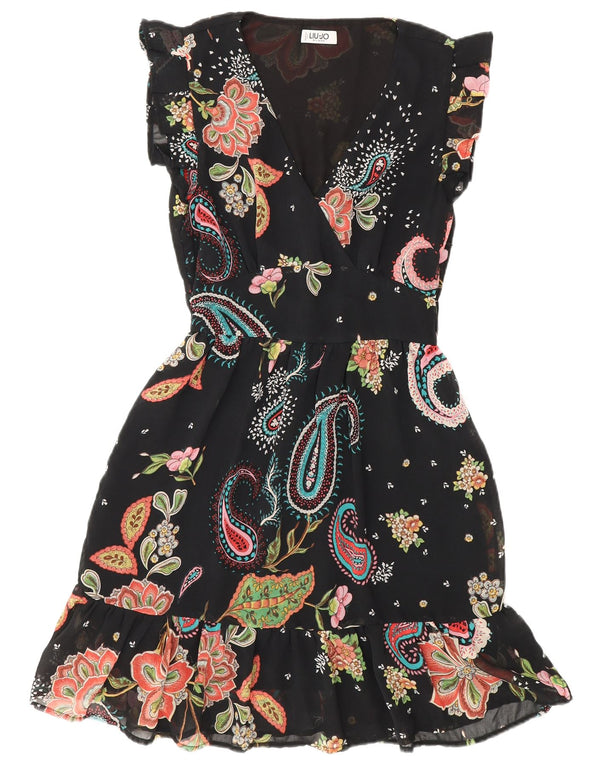 Liu Jo Γυναικείο φόρεμα σε επίπεδα UK 12 Medium Black Paisley