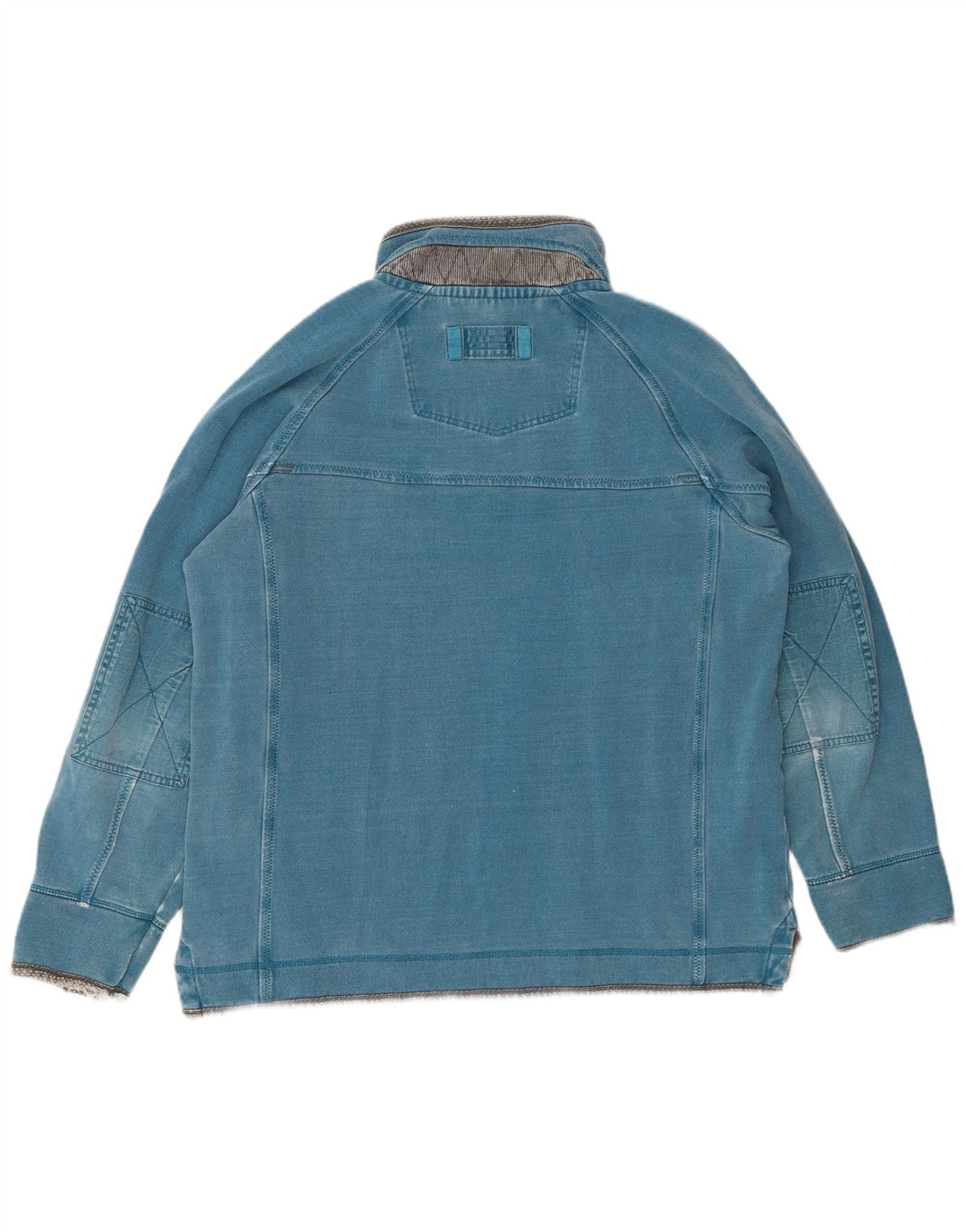 FAT FACE Ανδρικό Φούτερ με φερμουάρ, Μπλε βαμβακερό