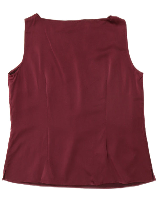 Marks & Spencer Γυναικεία Αμάνικη Μπλούζα Τοπ UK 18 XL Βουργουνδίας Πολυεστέρας