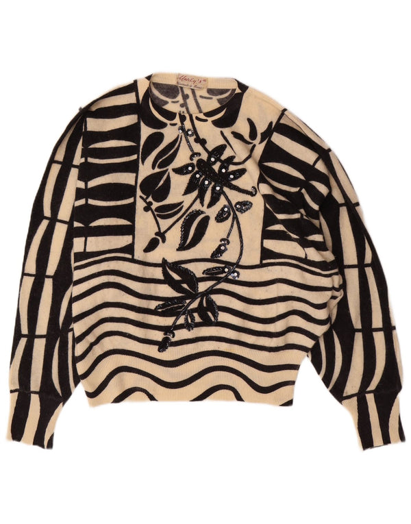 Γυναικείο πουλόβερ MARLY'S Batwing Crew με λαιμόκοψη EU 46 XL Λευκό Floral