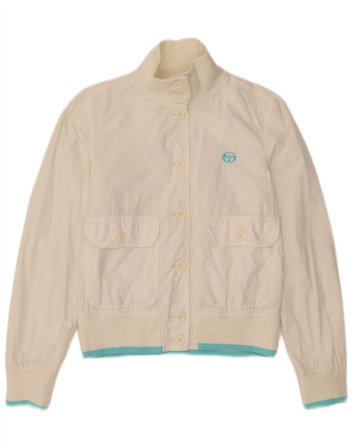 Sergio Tacchini Γυναικείο Crop Bomber Jacket UK 10 Small White Polyester