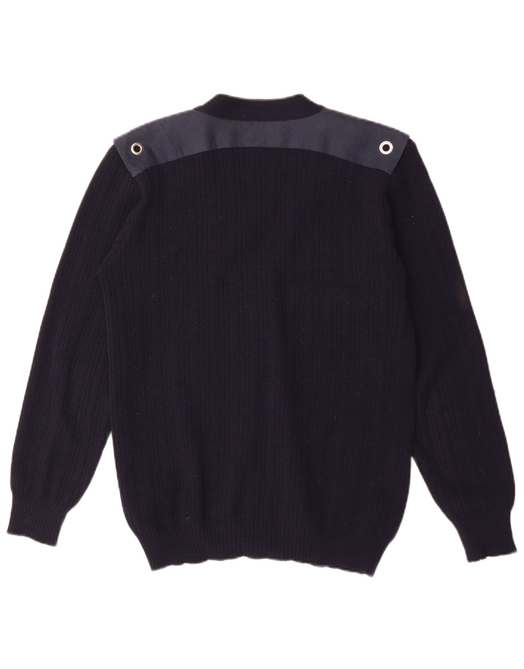 Vintage Ανδρική ζακέτα πουλόβερ μεσαίου μπλε ναυτικού χρώματος μαλλί