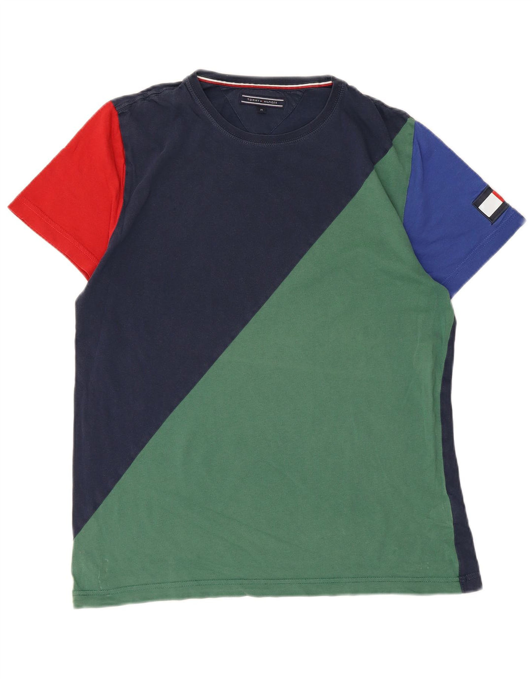 Ανδρικό T-Shirt Tommy Hilfiger Top Μέτριο πολύχρωμο Colourblock Βαμβακερό