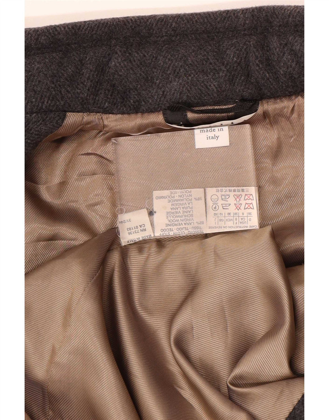 Marella Γυναικείο Military Double Breasted παλτό UK 10 Small Grey Wool