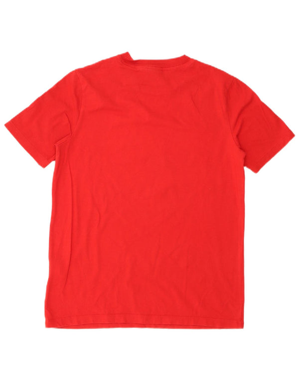 Γυναικείο γραφικό T-Shirt Adidas Top UK 14 Μεσαίο κόκκινο βαμβακερό