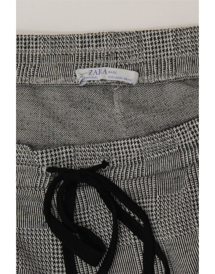 Γυναικεία φόρμα Zara Crop Παντελόνι UK 12 Medium Grey Houndstooth