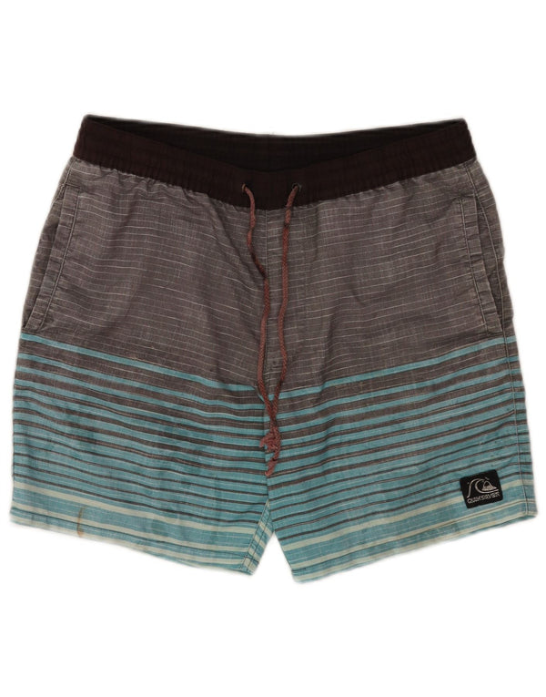 Ανδρικό σορτς κολύμβησης Quiksilver Small W29 L7 Γκρι ριγέ πολυεστέρα