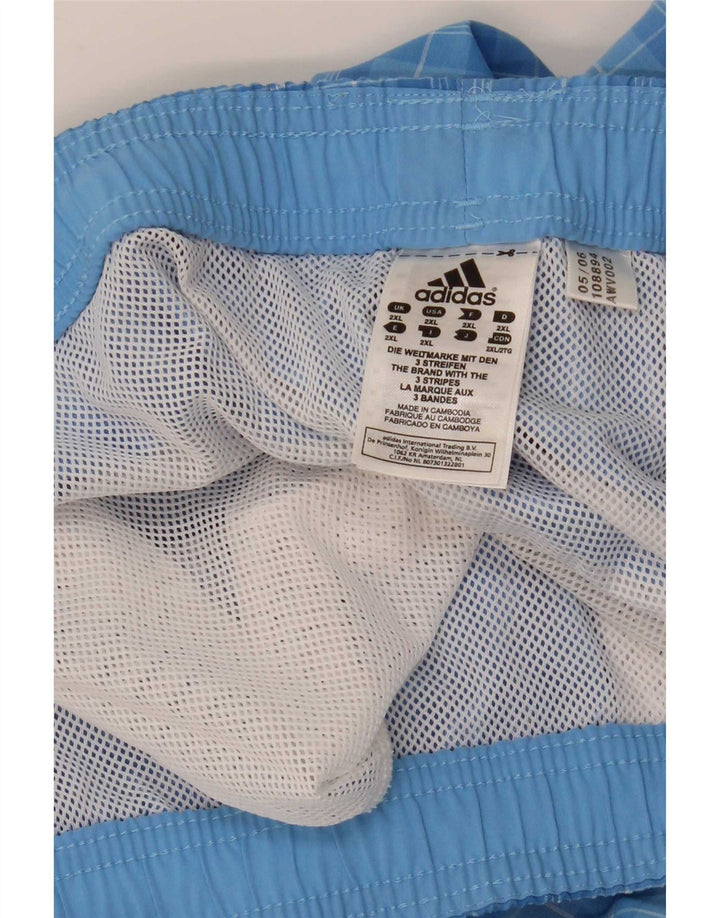 Ανδρικό σορτς κολύμβησης Adidas 2XL Blue Check Polyester