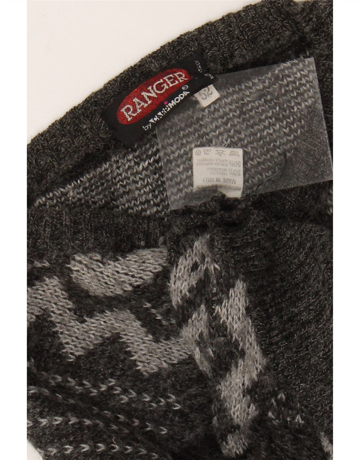 RANGER Γυναικείο πουλόβερ με λαιμόκοψη IT 52 2XL Γκρι Argyle/Diamond Wool
