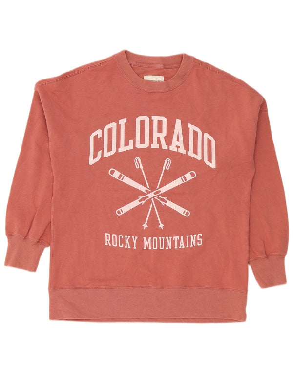 Γυναικείο γραφικό φούτερ Abercrombie & Fitch Jumper UK 10 Small Pink