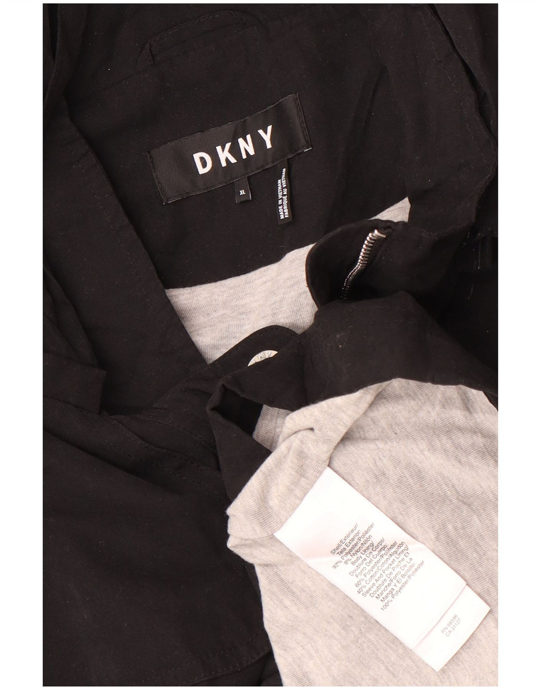 Dkny Γυναικείο Αδιάβροχο με κουκούλα UK 18 XL Μαύρος Πολυεστέρας