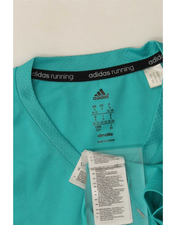 Adidas Γυναικείο T-Shirt Climalite Top UK 8/10 Small Turquoise Polyester