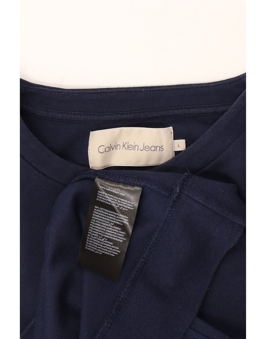 CALVIN KLEIN JEANS Ανδρικό φούτερ Jumper Large Navy Blue από βαμβάκι