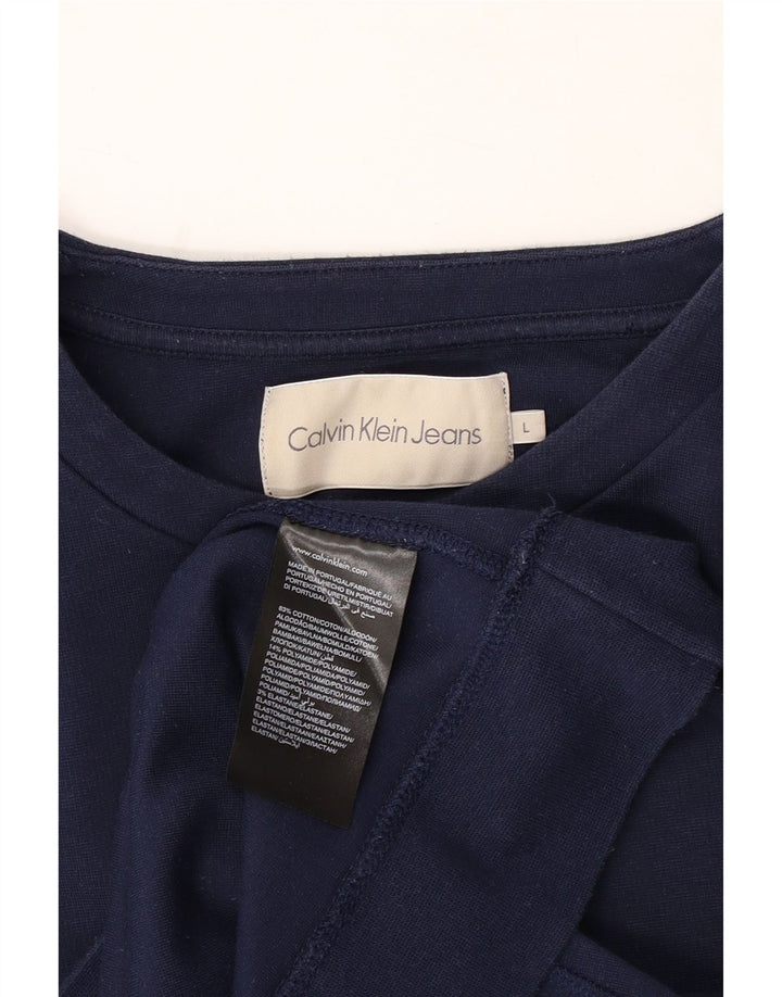 CALVIN KLEIN JEANS Ανδρικό φούτερ Jumper Large Navy Blue από βαμβάκι