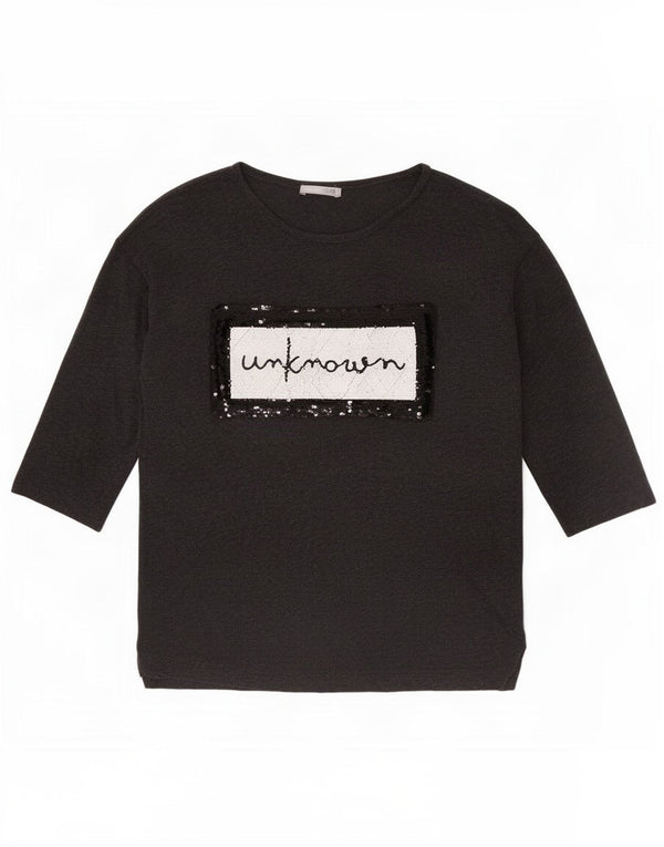 Zara Γυναικείο τοπ 3/4 μανίκι UK 10 Small Grey Lyocell