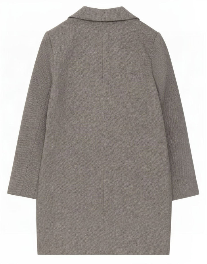 Zara Γυναικείο Παλτό με διπλό στήθος UK 10 Small Grey Polyester