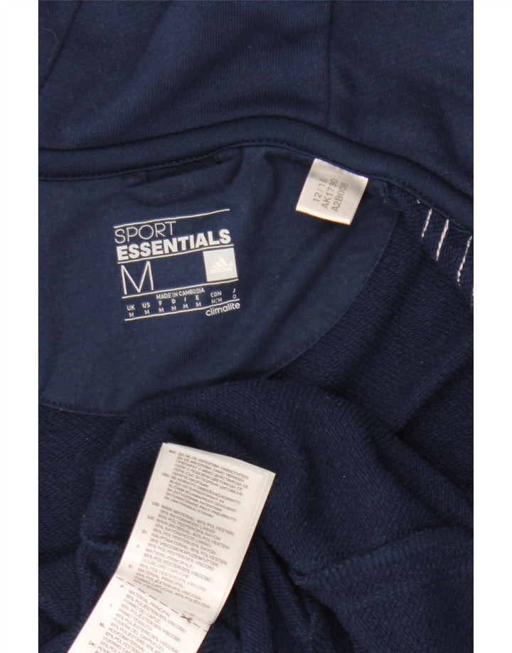 Ανδρικό πουλόβερ ADIDAS Climalite με φερμουάρ κουκούλα μεσαίου μπλε πολυεστέρα