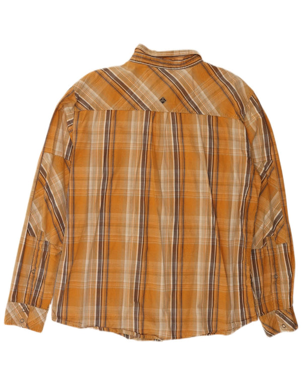 Prana Ανδρικό πουκάμισο XL Κίτρινο βαμβακερό καρό