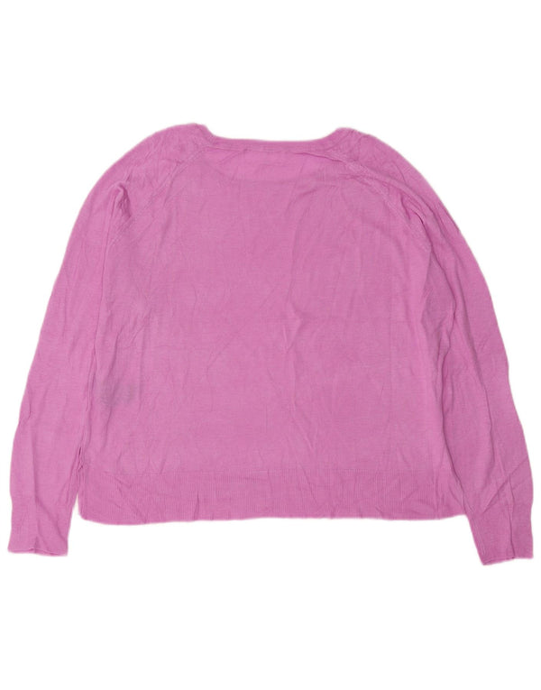 ZARA Γυναικείο πουλόβερ με λαιμόκοψη με λαιμόκοψη UK 14 μεσαία λιλά βισκόζη