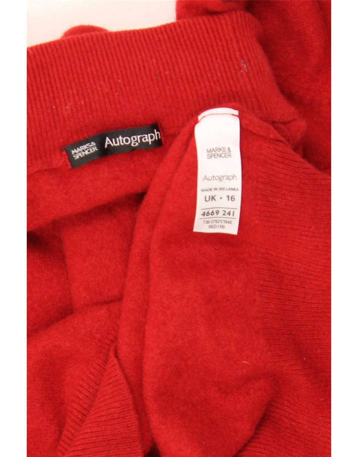 Marks & Spencer Γυναικείο πουλόβερ με λαιμόκοψη χελώνας UK 16 μεγάλο κόκκινο