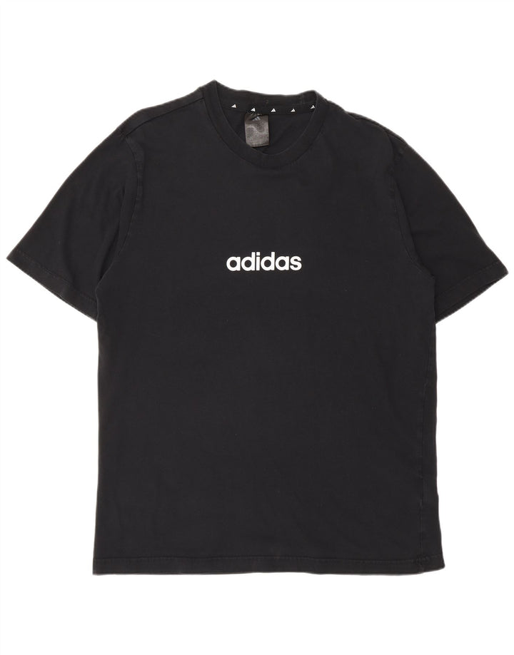 Ανδρικό γραφικό T-Shirt ADIDAS Top Μεσαίο μαύρο βαμβακερό