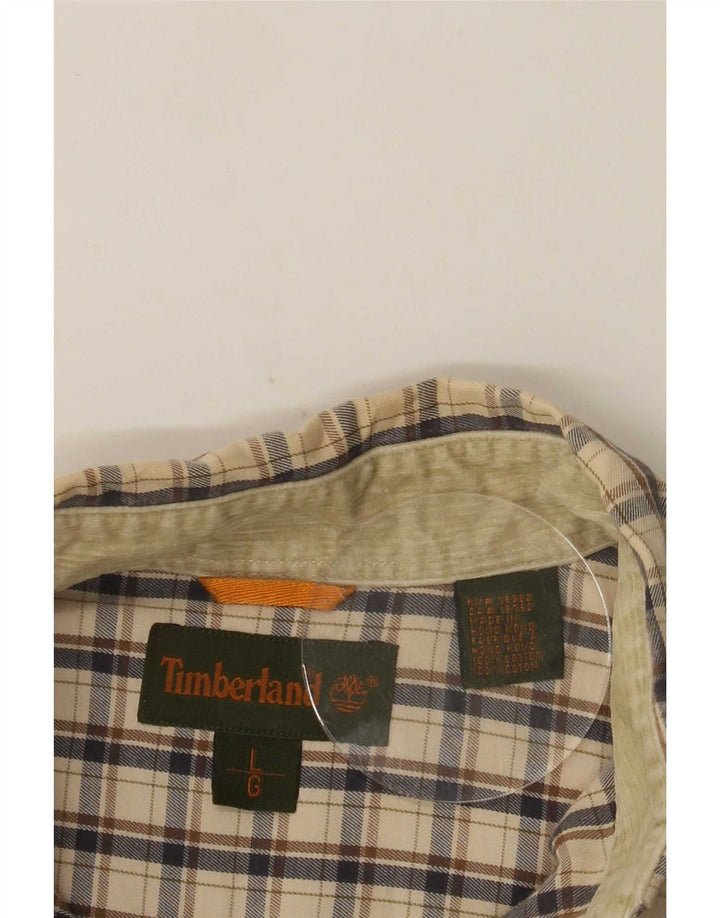 Ανδρικό πουκάμισο Timberland Μεγάλο μπεζ βαμβακερό καρό
