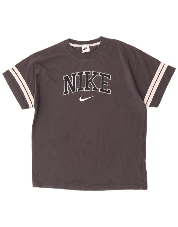 Ανδρικό γραφικό μπλουζάκι Nike με μεσαίο γκρι χρώμα, βαμβακερό
