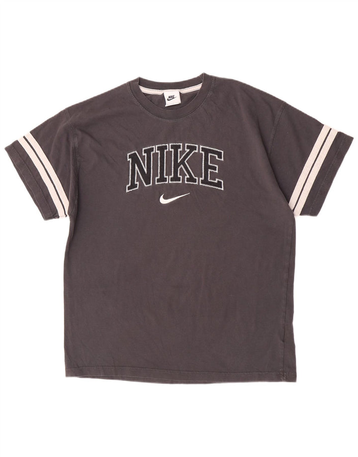 Ανδρικό γραφικό μπλουζάκι Nike με μεσαίο γκρι χρώμα, βαμβακερό