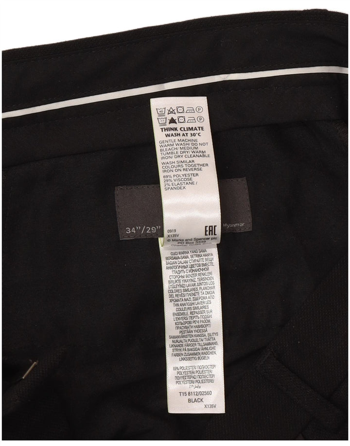Marks & Spencer Ανδρικό Slim Suit Παντελόνι W34 L29 Μαύρο Πολυεστέρα