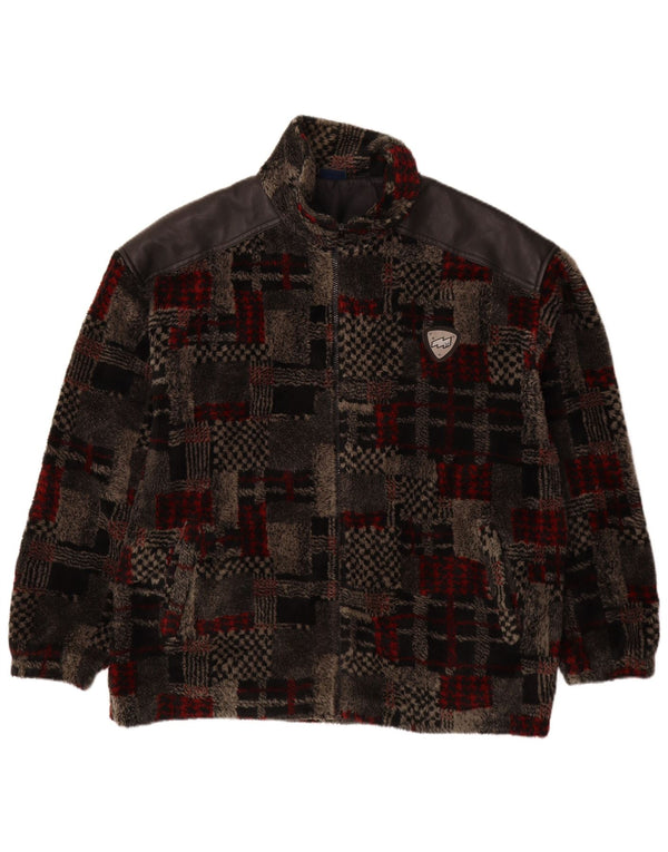 VINTAGE Ανδρικό Fleece Jacket UK 44 2XL Γκρι Patchwork