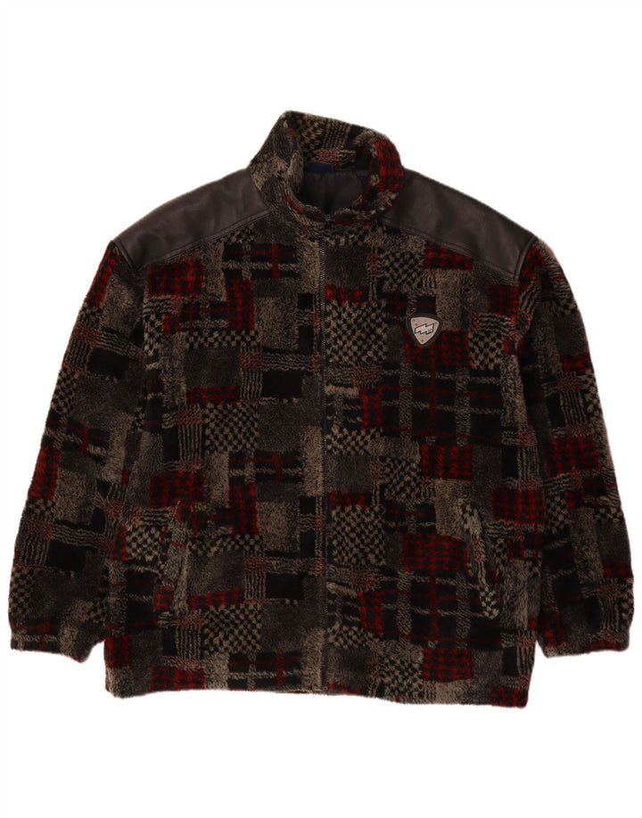 VINTAGE Ανδρικό Fleece Jacket UK 44 2XL Γκρι Patchwork