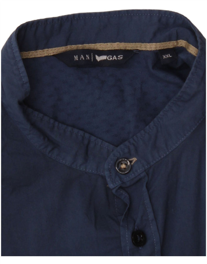 GAS Mens Shirt 2XL Navy Blue Cotton