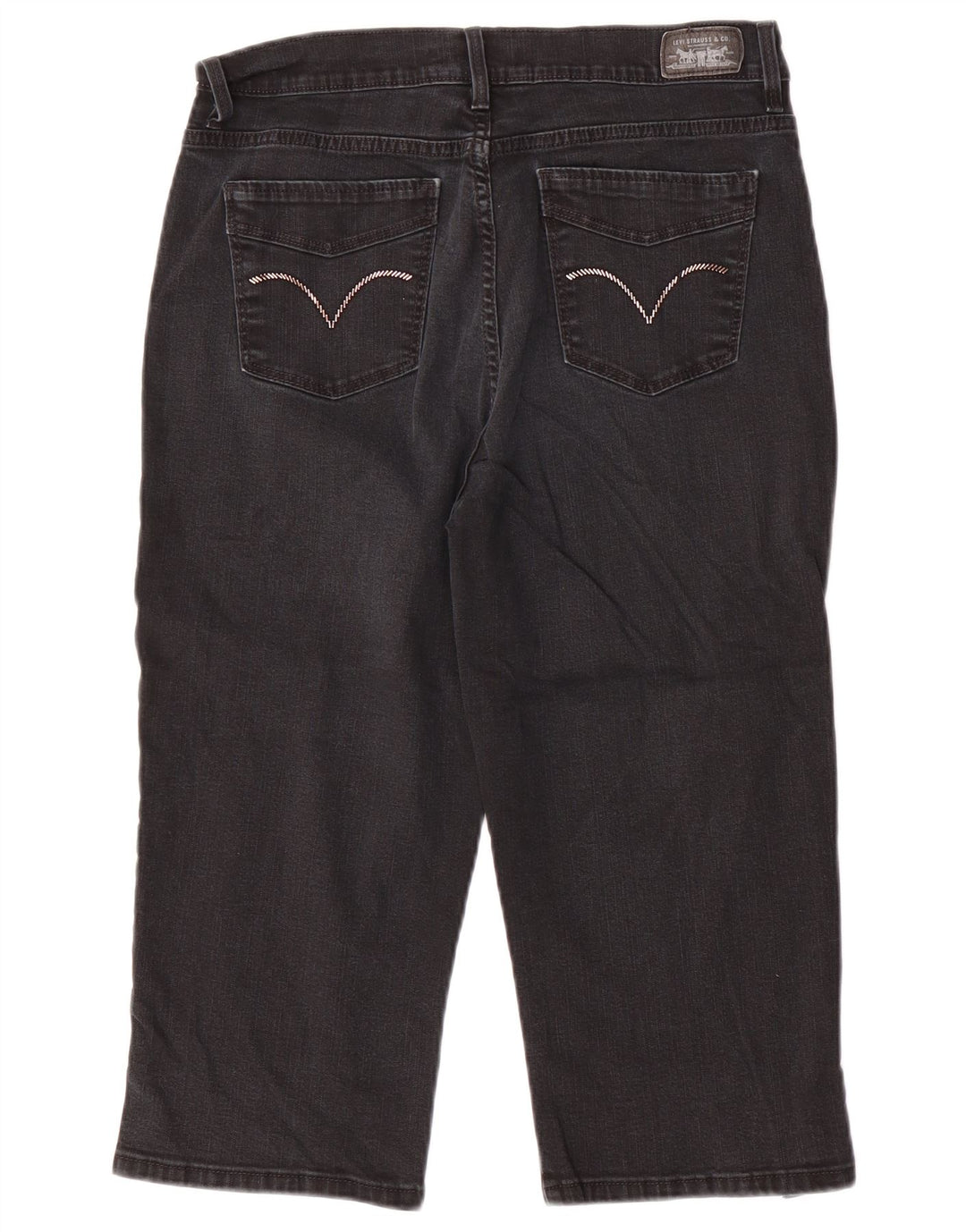 Γυναικείο ψηλόμεσο Capri Τζιν Levi's US 12 Large W30 L19 Γκρι βαμβακερό