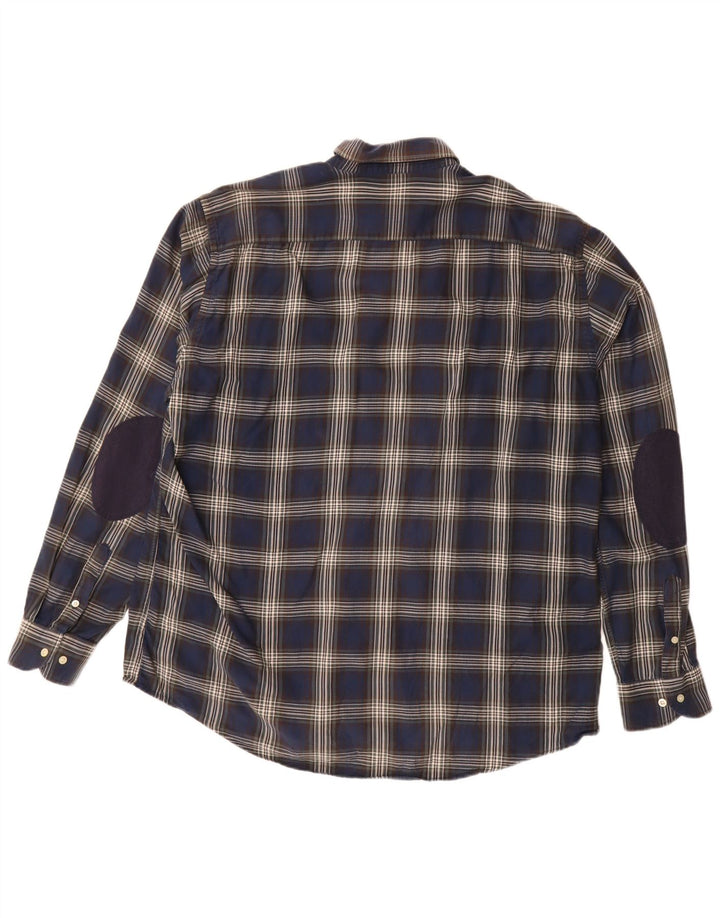 Ανδρικό πουκάμισο Lacoste νούμερο 46 2XL Navy Blue Check Cotton