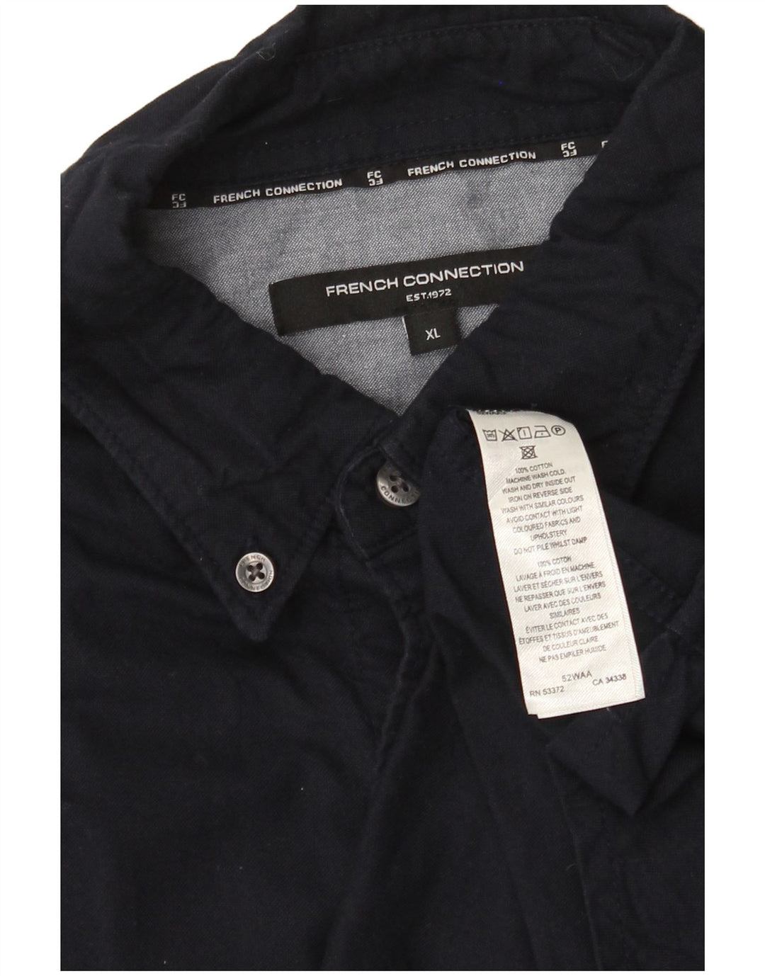 Ανδρικό πουκάμισο French Connection XL Navy Blue Cotton