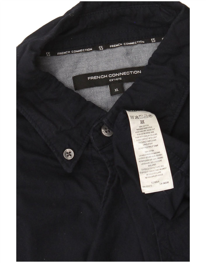 Ανδρικό πουκάμισο French Connection XL Navy Blue Cotton
