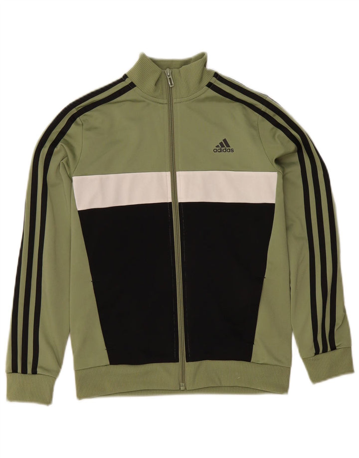 Adidas Boys αθλητική φόρμα Top Jacket 9-10 Years Khaki Colorblock Polyester