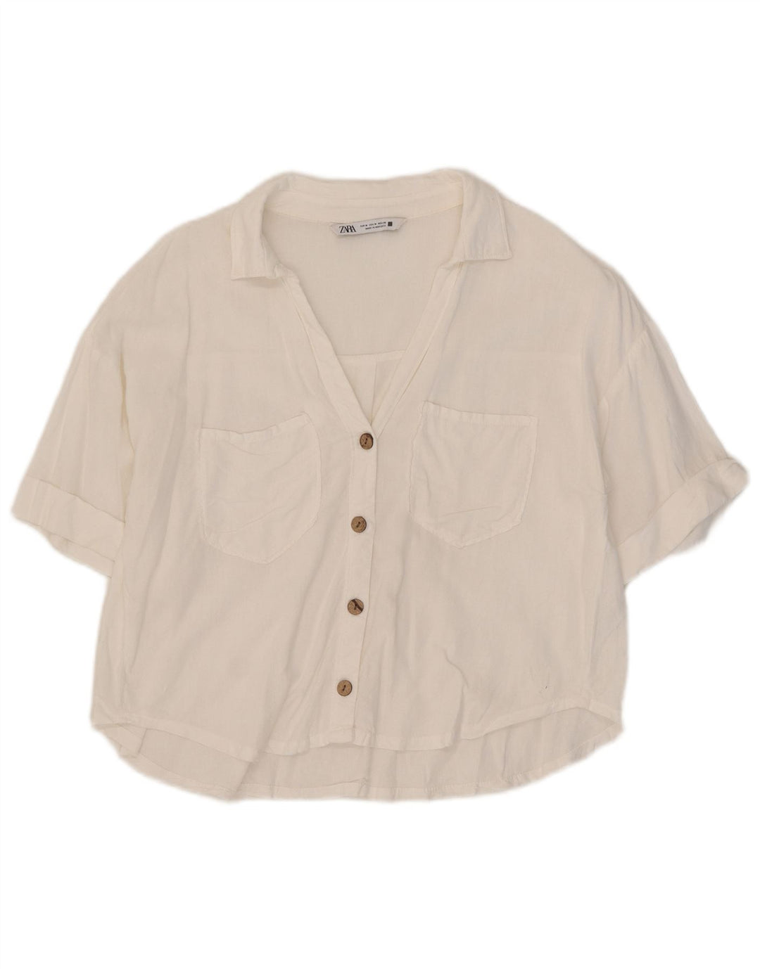 Zara Γυναικείο πουκάμισο Oversized UK 14 Medium White