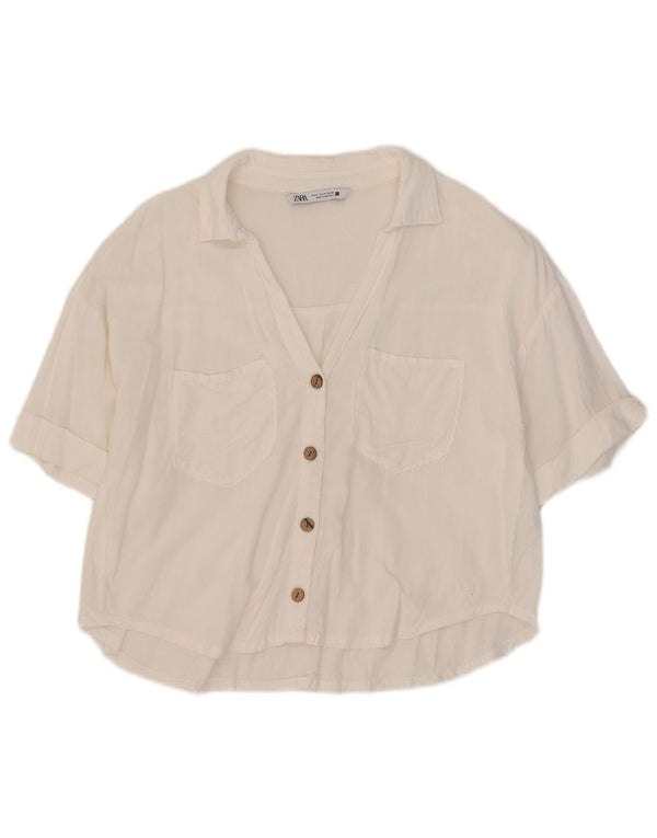 Zara Γυναικείο πουκάμισο Oversized UK 14 Medium White