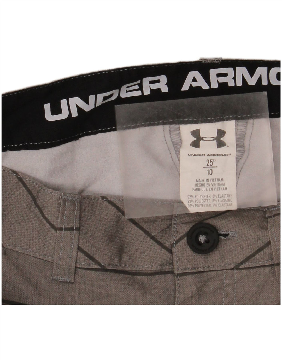 Under Armour Boys Chino σορτς 9-10 ετών W25 γκρι ριγέ πολυεστέρας