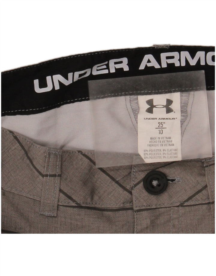 Under Armour Boys Chino σορτς 9-10 ετών W25 γκρι ριγέ πολυεστέρας