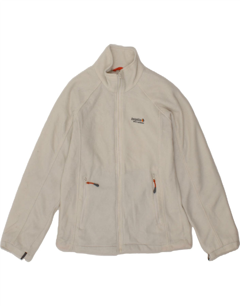 REGATTA Womens Fleece Jacket UK 10 Small White Polyester Vintage Regatta and Second-Hand Regatta from Messina Hembry 