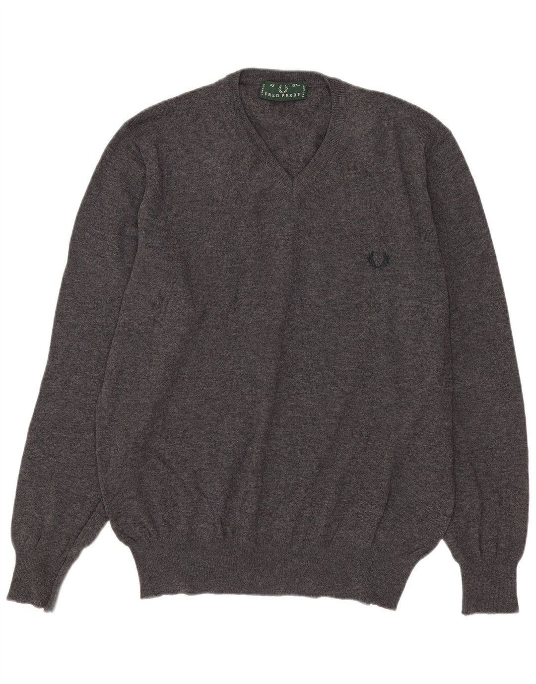 Fred Perry Ανδρικό πουλόβερ με λαιμόκοψη με μεσαίο γκρι μαλλί
