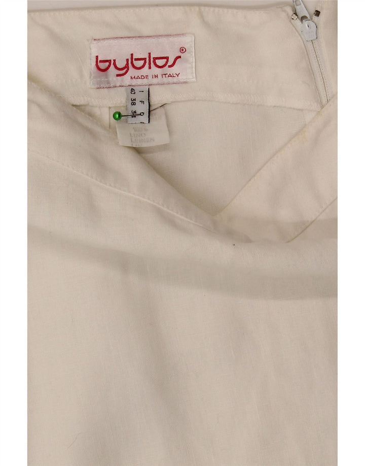 Γυναικεία Pencil Φούστα Byblos IT 40 Small W28 Λευκό Λινό