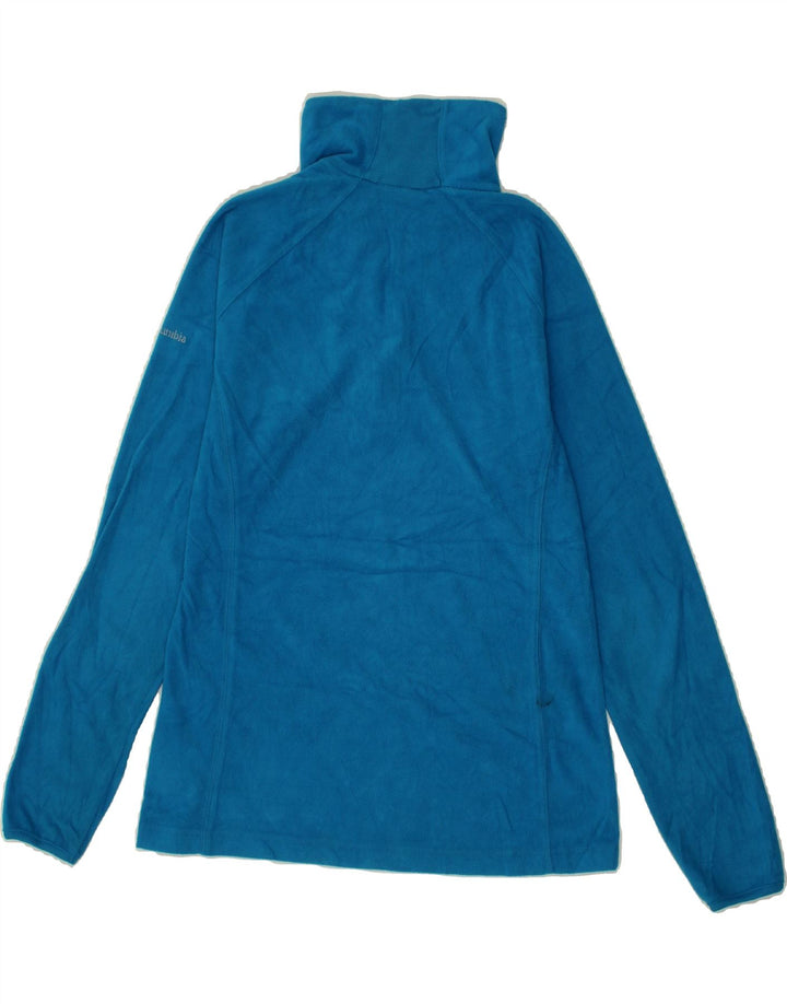 COLUMBIA Womens Zip Neck Fleece Jumper UK 10 Small Blue Polyester Vintage Columbia and Second-Hand Columbia from Messina Hembry 