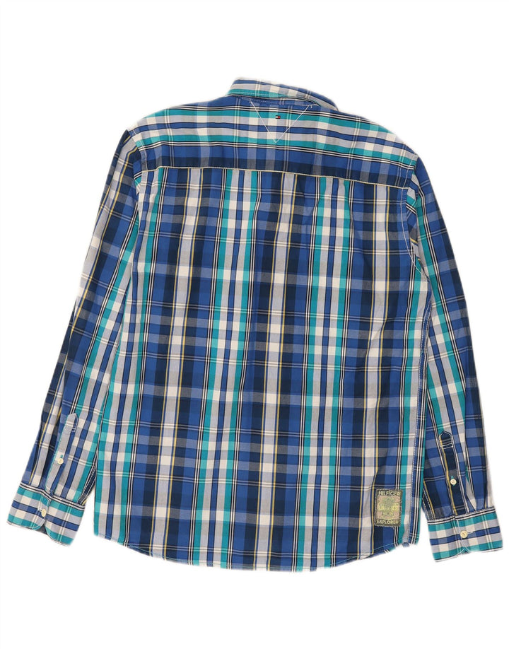 TOMMY HILFIGER Boys Shirt 15-16 Years Blue Check Cotton