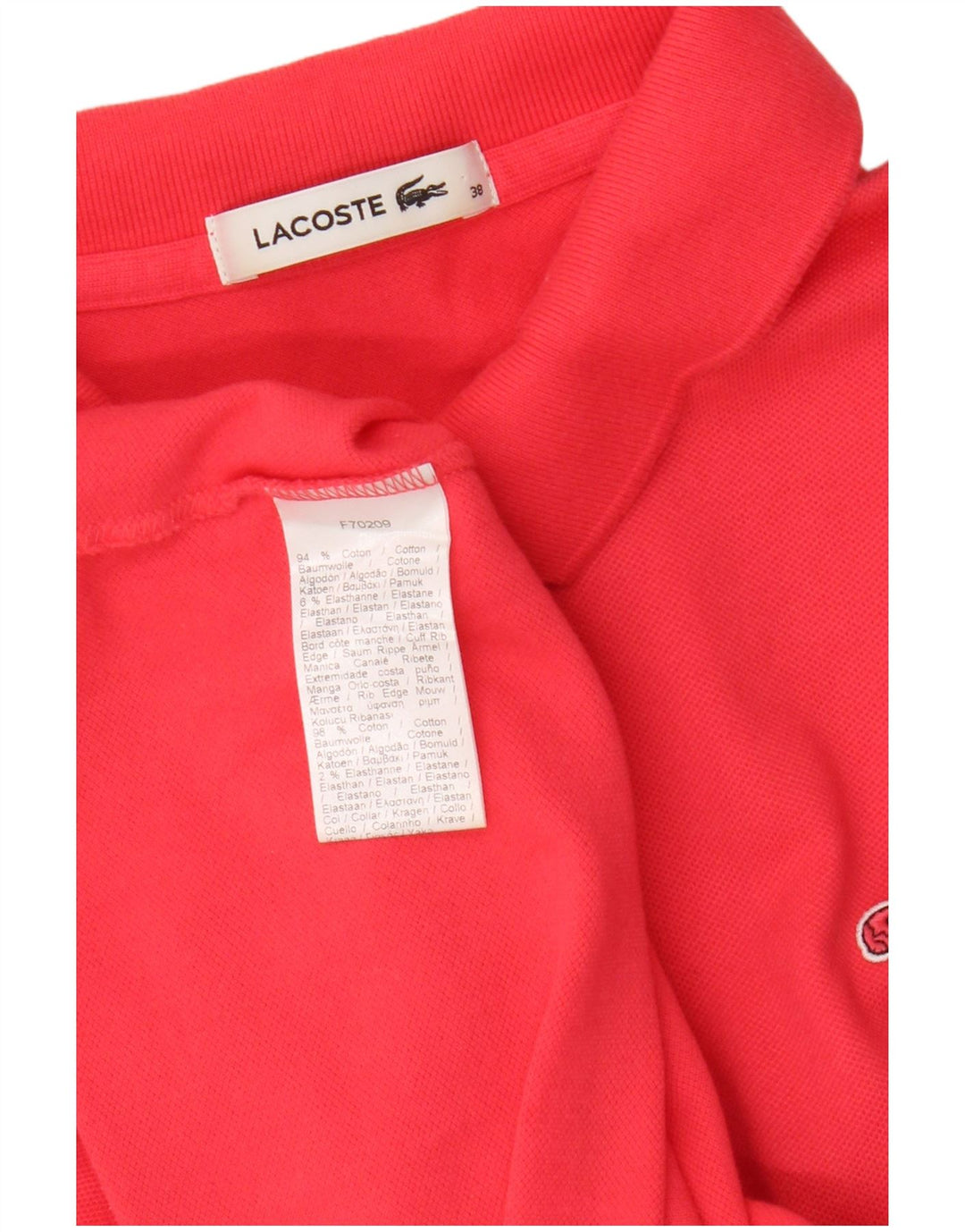 Γυναικείο πουκάμισο Polo Lacoste Νούμερο 38 Μεσαίο κόκκινο βαμβακερό