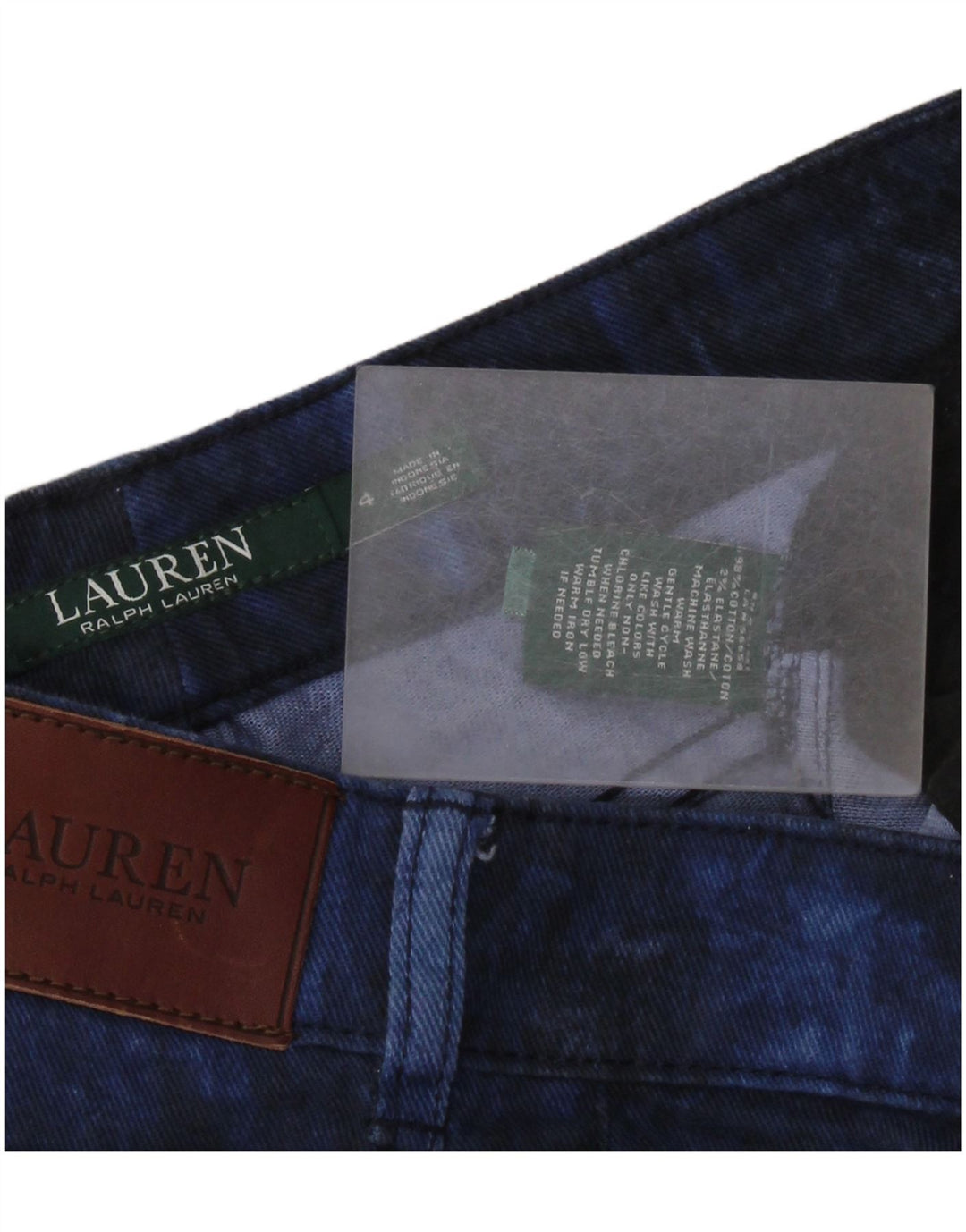 RALPH LAUREN Γυναικεία Slim Jeans US 4 Small W30 L26 Navy Blue Tie Dye Cotton